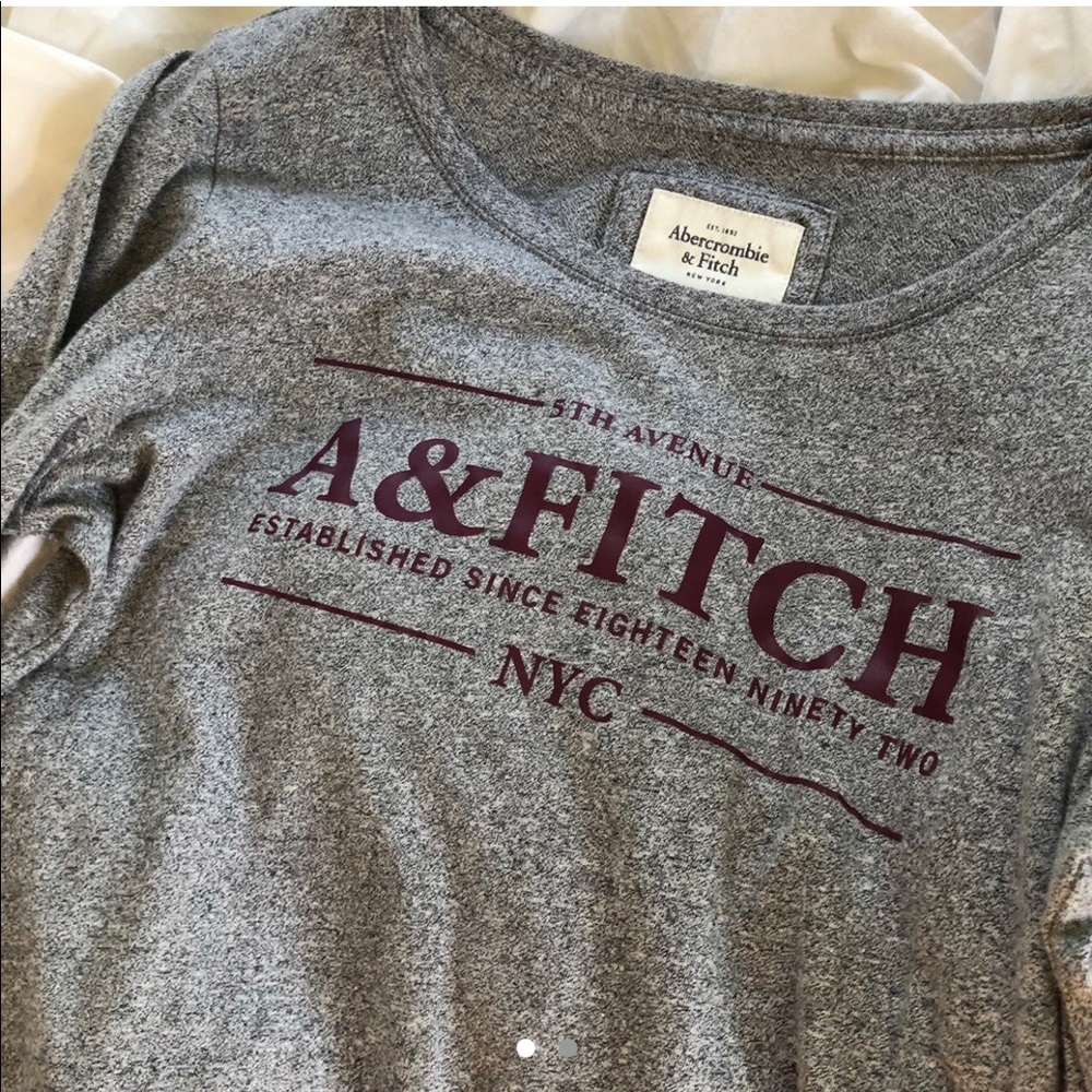 Grey Abercrombie logo long sleeve